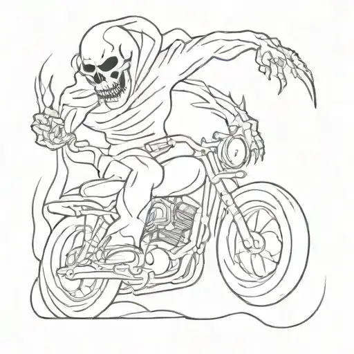 ghost rider leaving a trail tattoo design idea
