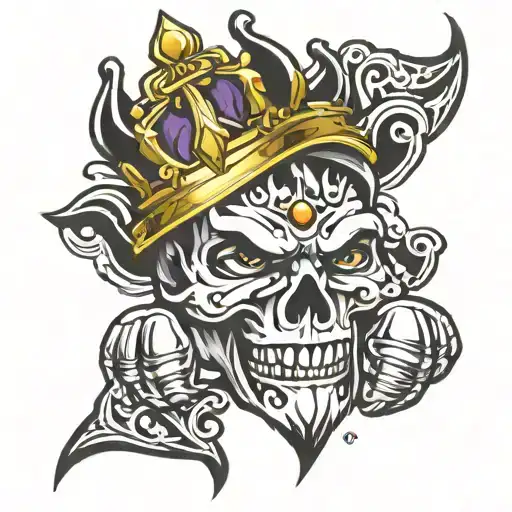 king tattoo across knuckles tattoo design idea