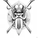 viking with axe tattoo design idea