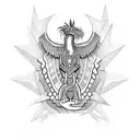 quetzalcoatl design with aztec statue style tattoo design idea