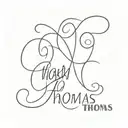 Thomas name written tattoo design idea