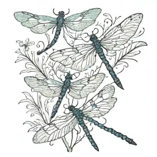 semi colon dragonflies tattoo design idea