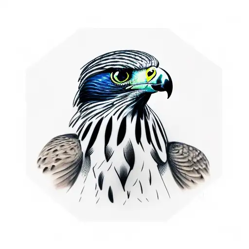 Falcon with red tattoo design idea