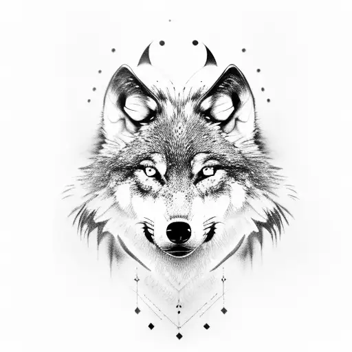 Wolf viking tattoo design idea