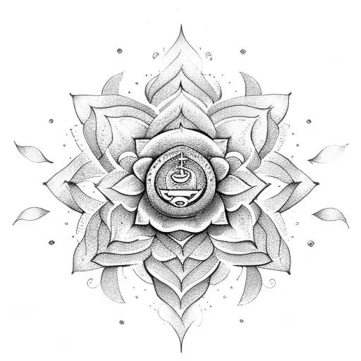 Lotus flower with 7 chakras   tattoo design idea