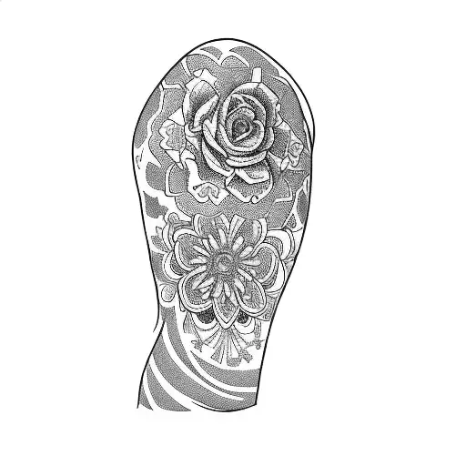 a tattoo of flowers on the back of a man's shoulder tattoo design idea