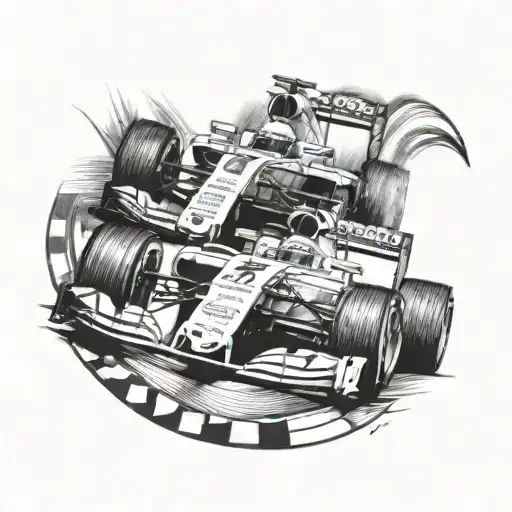 formula one and number 13 tattoo design idea