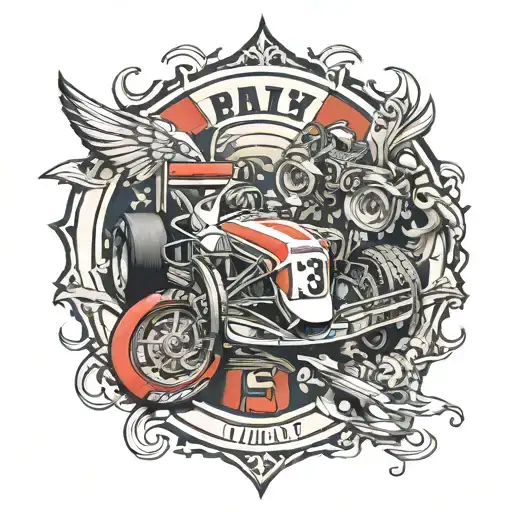 formula one and number 13 tattoo design idea