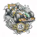 formula one and number 13 tattoo design idea