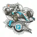 formula one and number 13 tattoo design idea