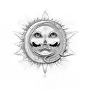 sol, lua e o mar  tattoo design idea