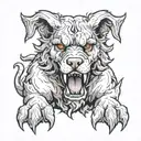 Main Elements:  	1.	Cerberus: The three-headed guard dog from Greco-Roman mythology, placed on the front side of the arm tattoo design idea