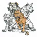 Main Elements:  	1.	Cerberus: The three-headed guard dog from Greco-Roman mythology, placed on the front side of the arm tattoo design idea
