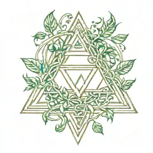 zelda triforce with vines wrapped tattoo design idea