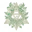 zelda triforce with vines wrapped tattoo design idea