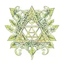 zelda triforce with vines wrapped tattoo design idea