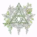 zelda triforce with vines wrapped tattoo design idea