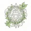 zelda triforce with vines wrapped tattoo design idea