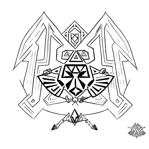 Triforce Zelda and Link tattoo design idea