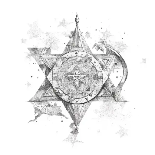 eastern mediterranean and stars on tel aviv amman and jerusalem tattoo design idea
