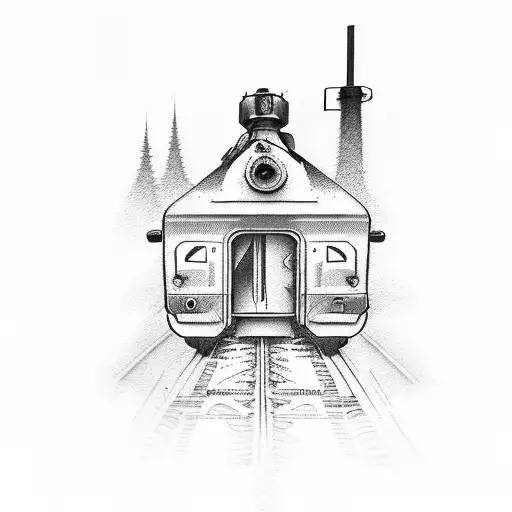 train track tattoo design idea