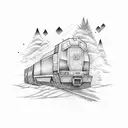 train track tattoo design idea