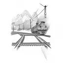 train track tattoo design idea