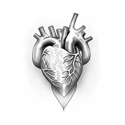 anatomic heart tattoo design idea