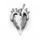 anatomic heart tattoo design idea