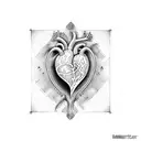 anatomic heart tattoo design idea