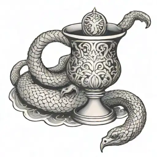 snake arounds Chalice tattoo design idea
