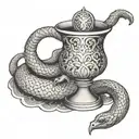 snake arounds Chalice tattoo design idea