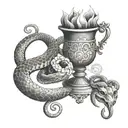 snake arounds Chalice tattoo design idea