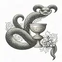 snake arounds Chalice tattoo design idea