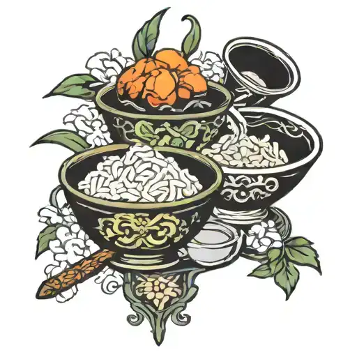 mangoo and rice bowl tattoo design idea