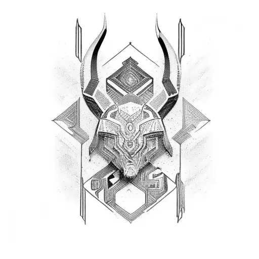 ethnic signs, for front shoulders, symetric  tattoo design idea