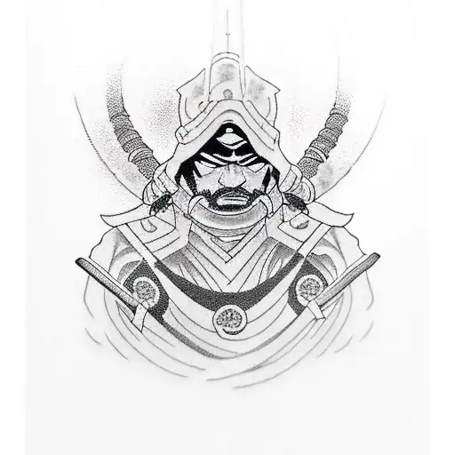 stealth arrogant assassin samurai tattoo design idea