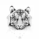Tiger and dirt tattoo design idea