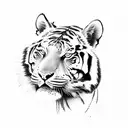 Tiger and dirt tattoo design idea