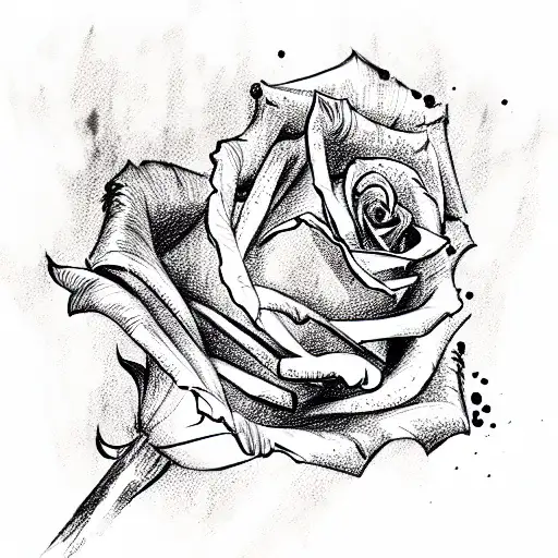 rose with burning flame and gun shot tattoo design idea