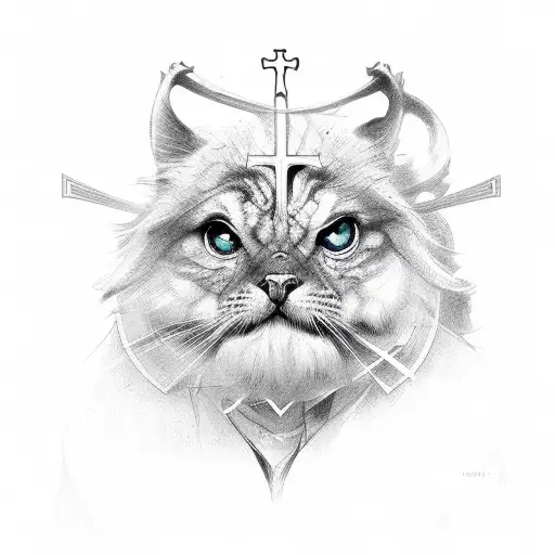  #8 with holy cross tattoo design idea