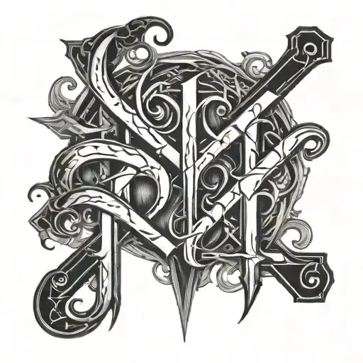 "frailty" in hardcore metal letters tattoo design idea