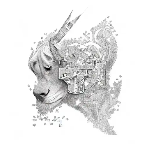 autism puzzle sleeve tattoo design idea