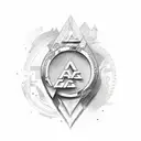 A and C mixed letters tatoo tattoo design idea