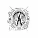 A and C mixed letters tatoo tattoo design idea