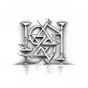 A and C mixed letters tatoo tattoo design idea