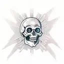 overgrown skull with halo tattoo design idea