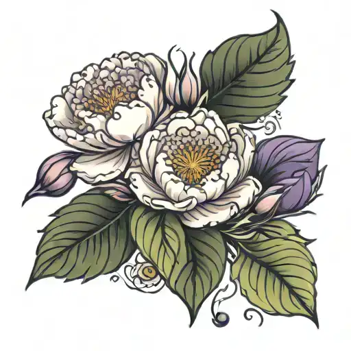 carnation, violet, water lily, poppy  tattoo design idea