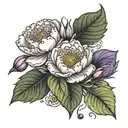carnation, violet, water lily, poppy  tattoo design idea