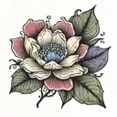 carnation, violet, water lily, poppy  tattoo design idea